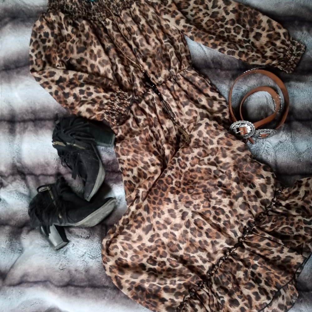 Leopard ankle length dress